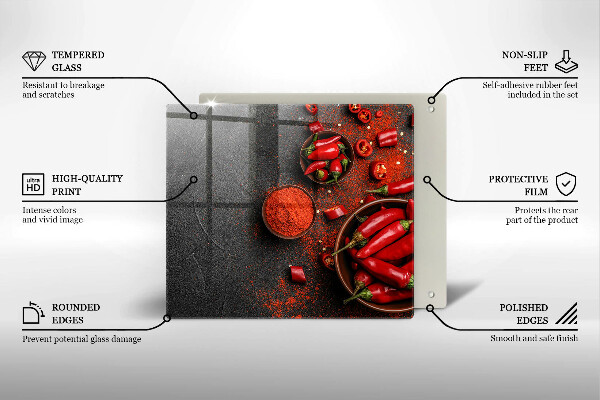 Glas Ceranfeldabdeckung Rote Chilischoten