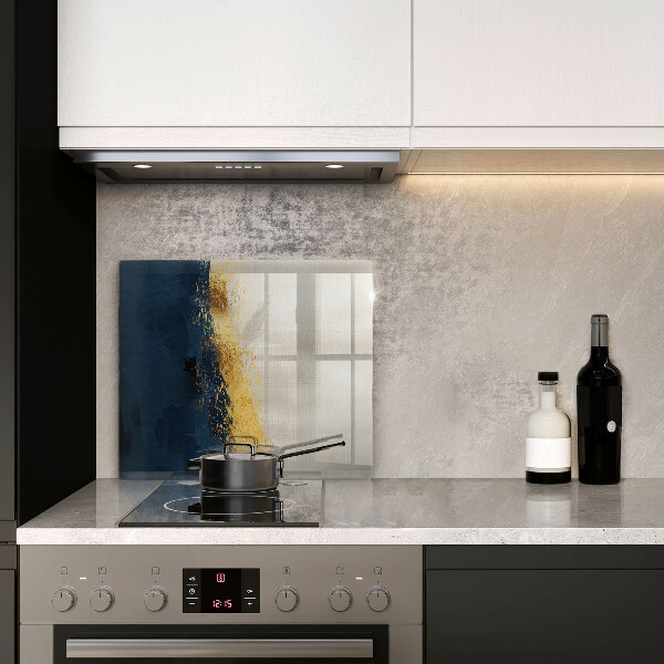 Glas Herdabdeckplatte Goldabstraktion