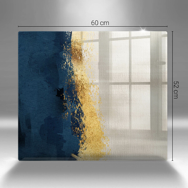 Glas Herdabdeckplatte Goldabstraktion