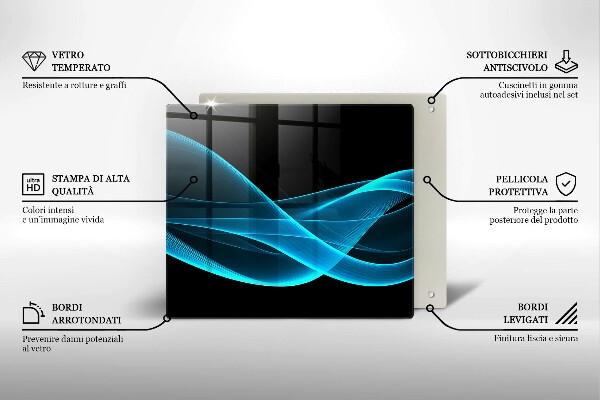 Glas Ceranfeldabdeckung Blaue Abstraktion
