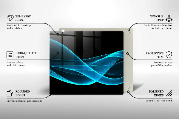 Glas Ceranfeldabdeckung Blaue Abstraktion