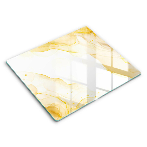 Glas Herdabdeckplatte Goldene Abstraktion