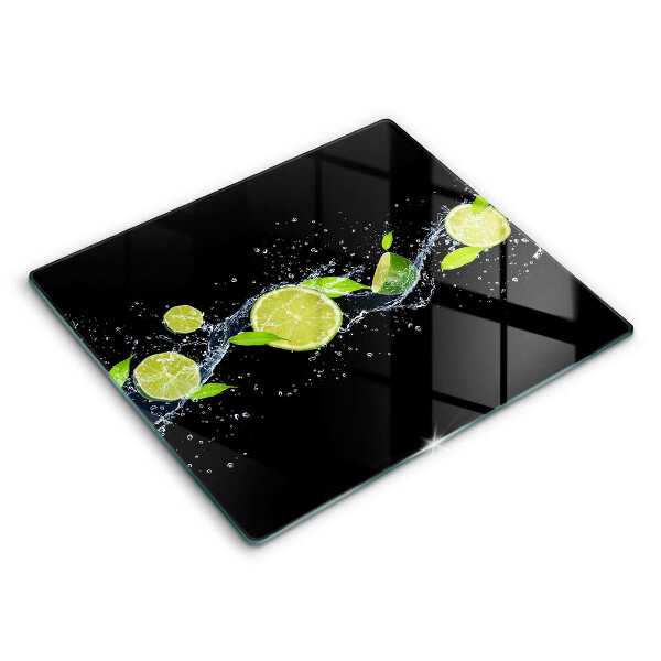 Glas Herdabdeckplatte Limetten-Minz-Wasser