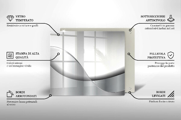 Glas Herdabdeckplatte Abstraktes Liniendesign