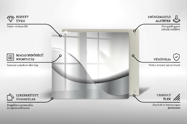Glas Herdabdeckplatte Abstraktes Liniendesign