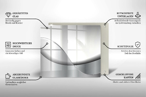 Glas Herdabdeckplatte Abstraktes Liniendesign