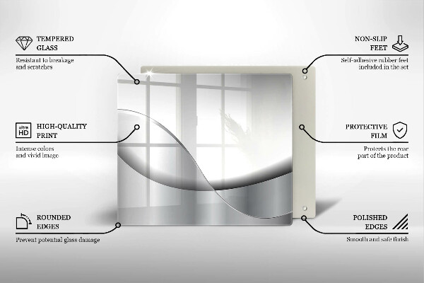 Glas Herdabdeckplatte Abstraktes Liniendesign