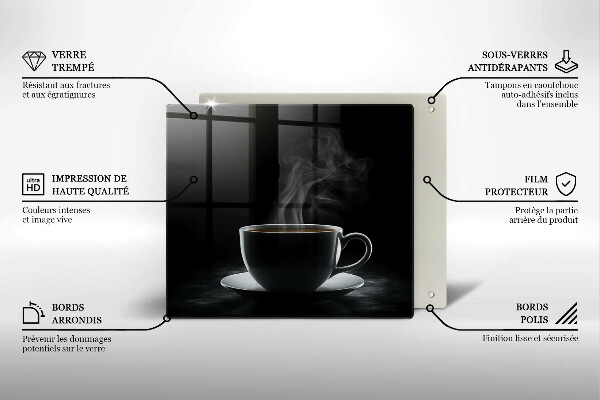 Glas Ceranfeldabdeckung Heiße Tasse Kaffee