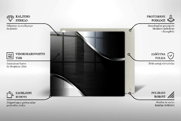 Glas Herdabdeckplatte Metallabstraktion