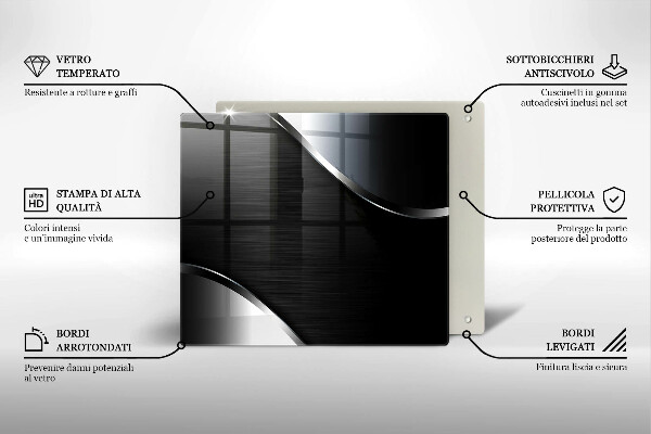 Glas Herdabdeckplatte Metallabstraktion