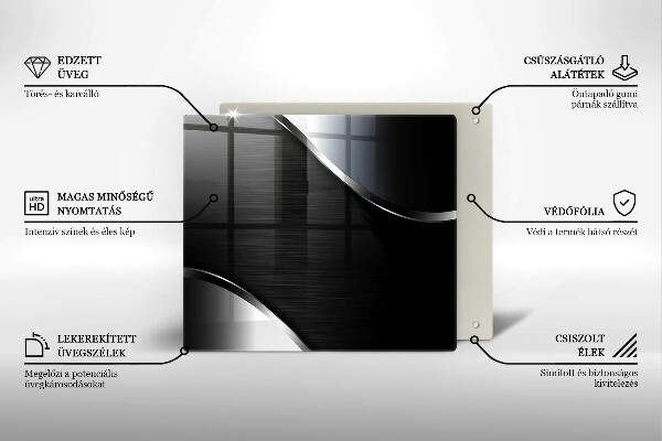 Glas Herdabdeckplatte Metallabstraktion