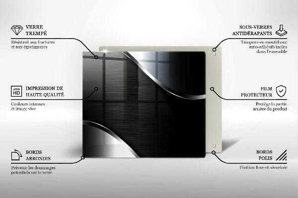 Glas Herdabdeckplatte Metallabstraktion
