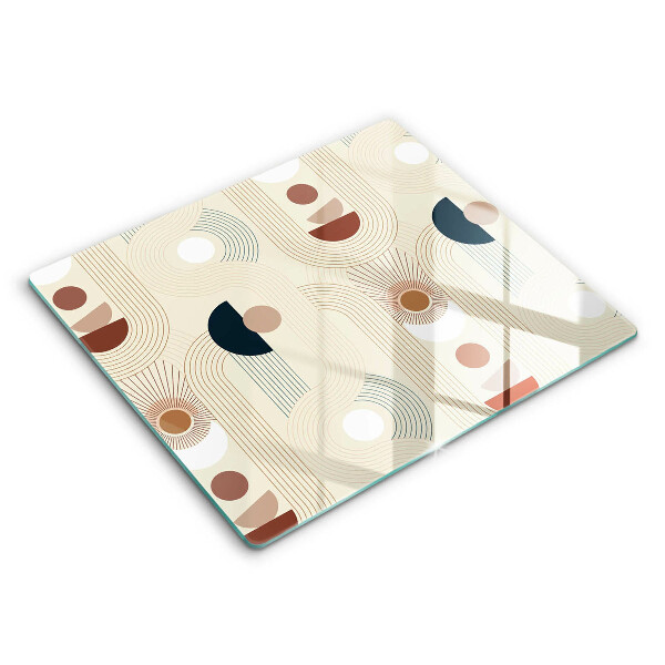 Glas Herdabdeckplatte Boho-Geometrieformen