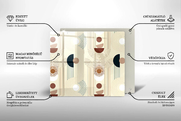 Glas Herdabdeckplatte Boho-Geometrieformen