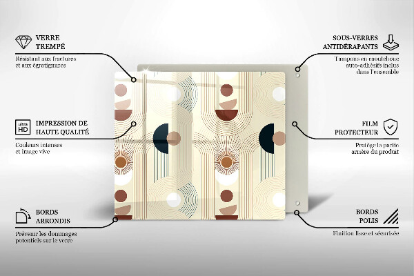 Glas Herdabdeckplatte Boho-Geometrieformen