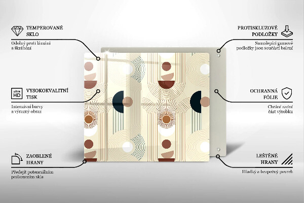 Glas Herdabdeckplatte Boho-Geometrieformen