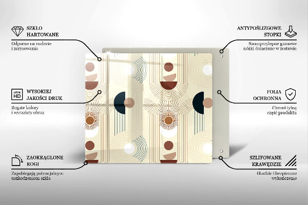 Glas Herdabdeckplatte Boho-Geometrieformen