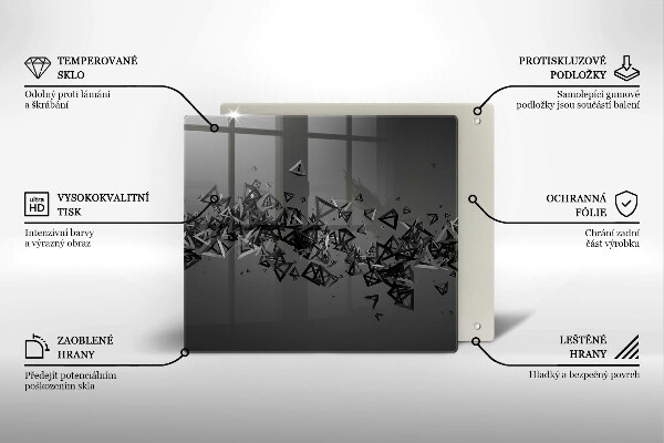 Glas Herdabdeckplatte Abstrakte 3D-Formen