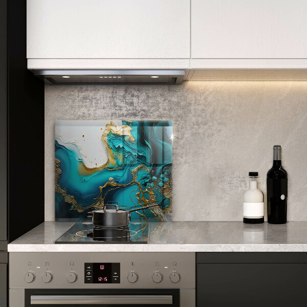 Glas Ceranfeldabdeckung Türkisfarbene Abstraktion
