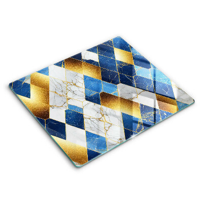 Glas Ceranfeldabdeckung Goldene Marmorrauten