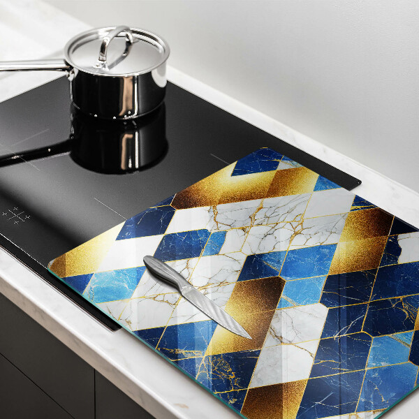 Glas Ceranfeldabdeckung Goldene Marmorrauten