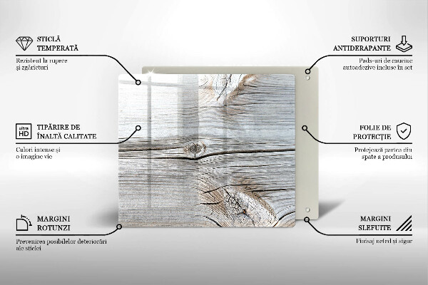 Glas Ceranfeldabdeckung Helle Holzstruktur