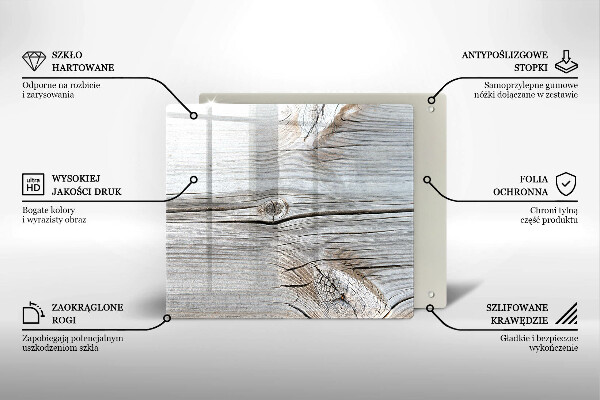 Glas Ceranfeldabdeckung Helle Holzstruktur
