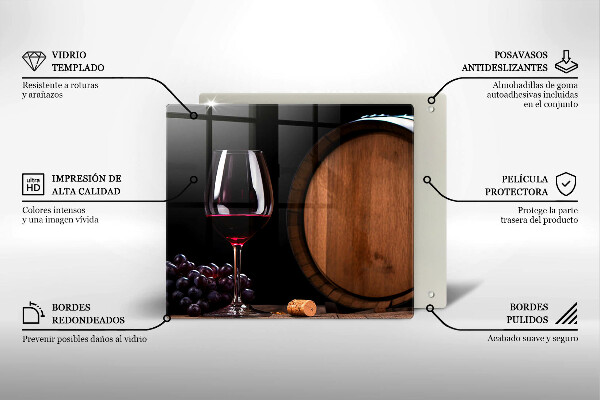Glas Ceranfeldabdeckung Fassweinglas
