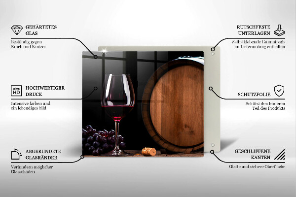 Glas Ceranfeldabdeckung Fassweinglas