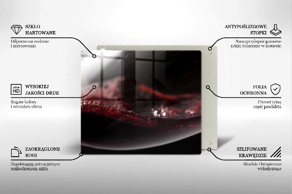 Glas Ceranfeldabdeckung Rotwein im Glas