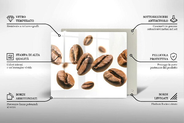 Glas Ceranfeldabdeckung Kaffeebohnen