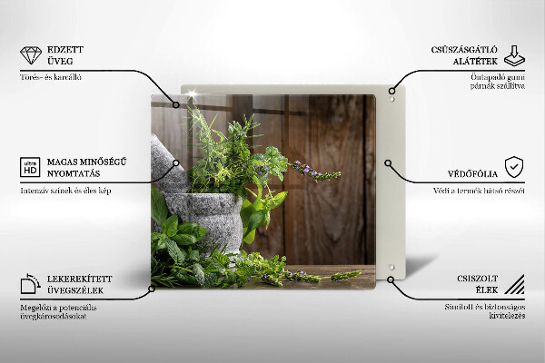 Glas Ceranfeldabdeckung Grüne Kräuter