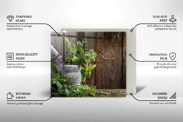 Glas Ceranfeldabdeckung Grüne Kräuter