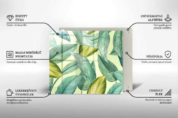 Glas Ceranfeldabdeckung Grüne tropische Blätter