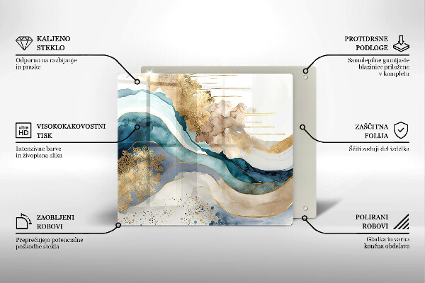 Glas Ceranfeldabdeckung Bunter Marmor