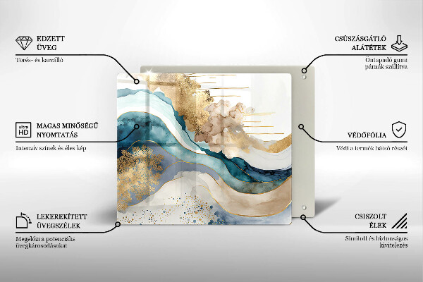 Glas Ceranfeldabdeckung Bunter Marmor