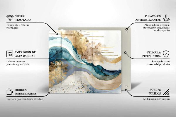 Glas Ceranfeldabdeckung Bunter Marmor