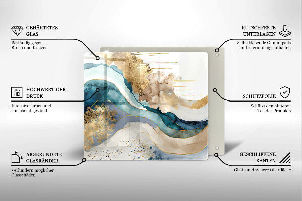 Glas Ceranfeldabdeckung Bunter Marmor