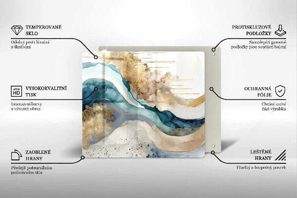 Glas Ceranfeldabdeckung Bunter Marmor