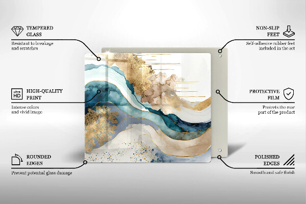 Glas Ceranfeldabdeckung Bunter Marmor