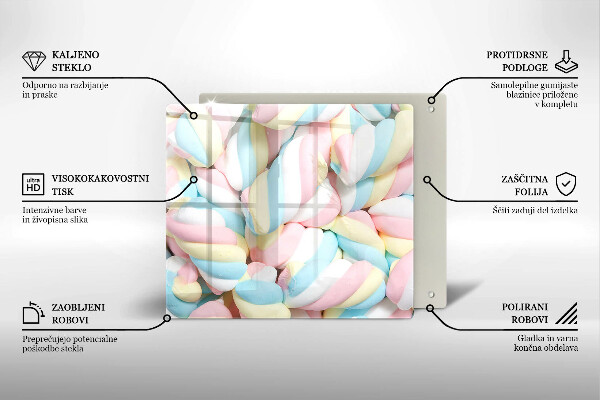 Glas Ceranfeldabdeckung Bunte Marshmallows
