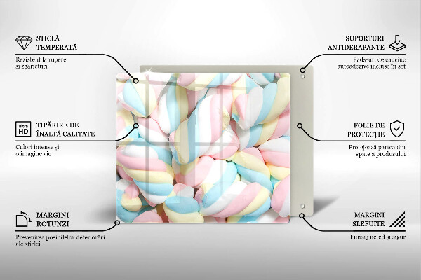 Glas Ceranfeldabdeckung Bunte Marshmallows