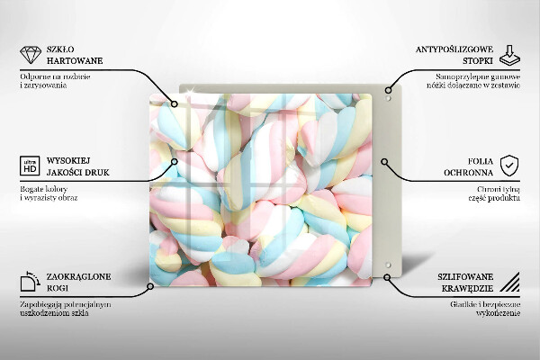 Glas Ceranfeldabdeckung Bunte Marshmallows