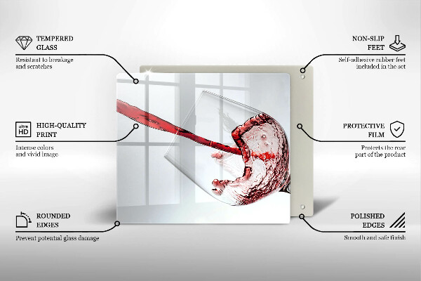 Glas Ceranfeldabdeckung Rotwein