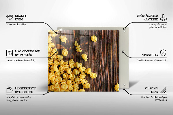 Glas Ceranfeldabdeckung Nudeln auf dem Tisch