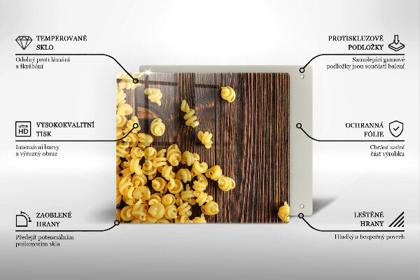 Glas Ceranfeldabdeckung Nudeln auf dem Tisch