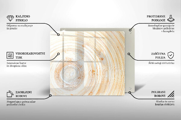 Glas Ceranfeldabdeckung Holzstruktur