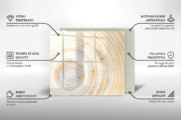 Glas Ceranfeldabdeckung Holzstruktur