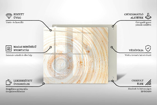 Glas Ceranfeldabdeckung Holzstruktur