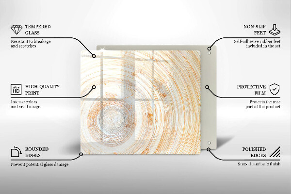 Glas Ceranfeldabdeckung Holzstruktur
